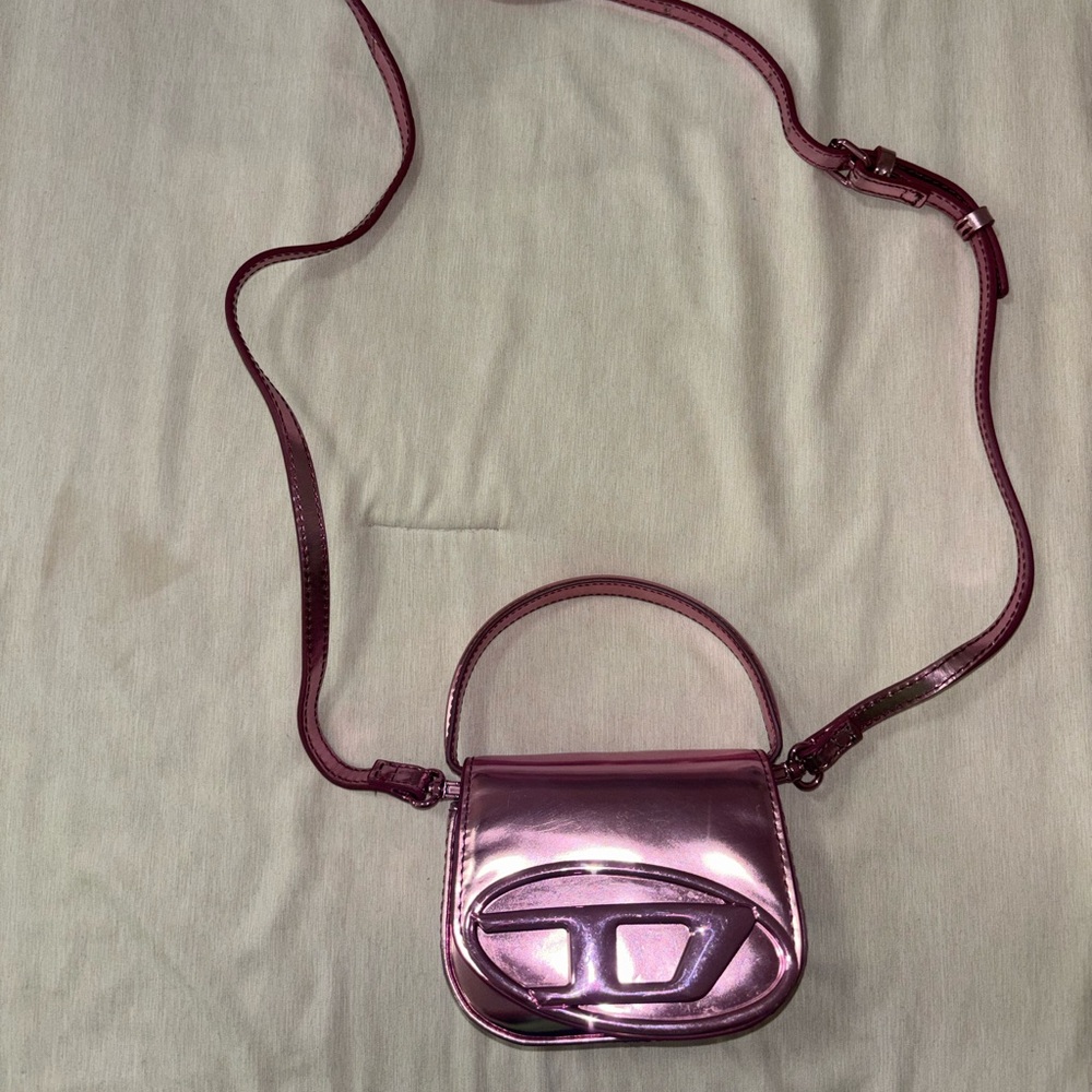 Diesel Metallic Rose Pink Crossbody Bag